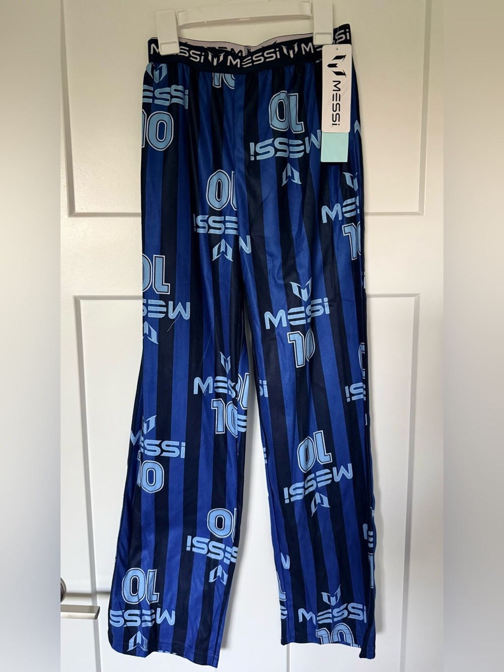 Messi #10 Blue Striped Pajama Pants Youth’s Size L (12/14)